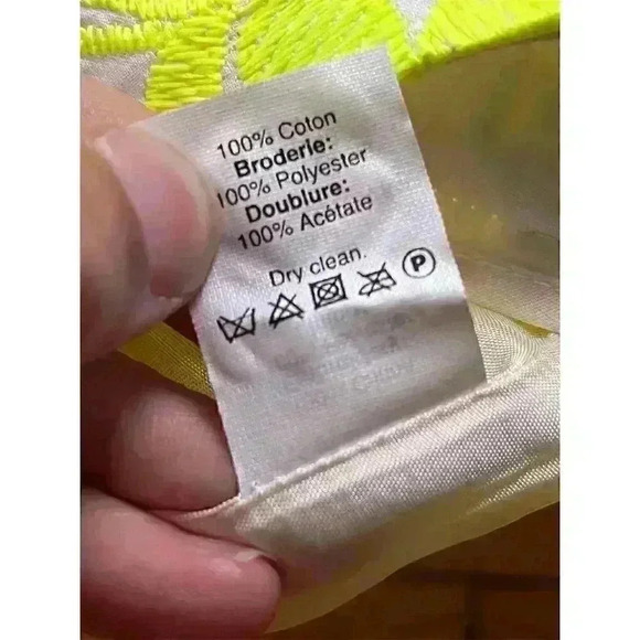 J.Crew Factory Women's Neon Yellow Floral Embroidered Chino Shorts Size 2 - Picture 7 of 8